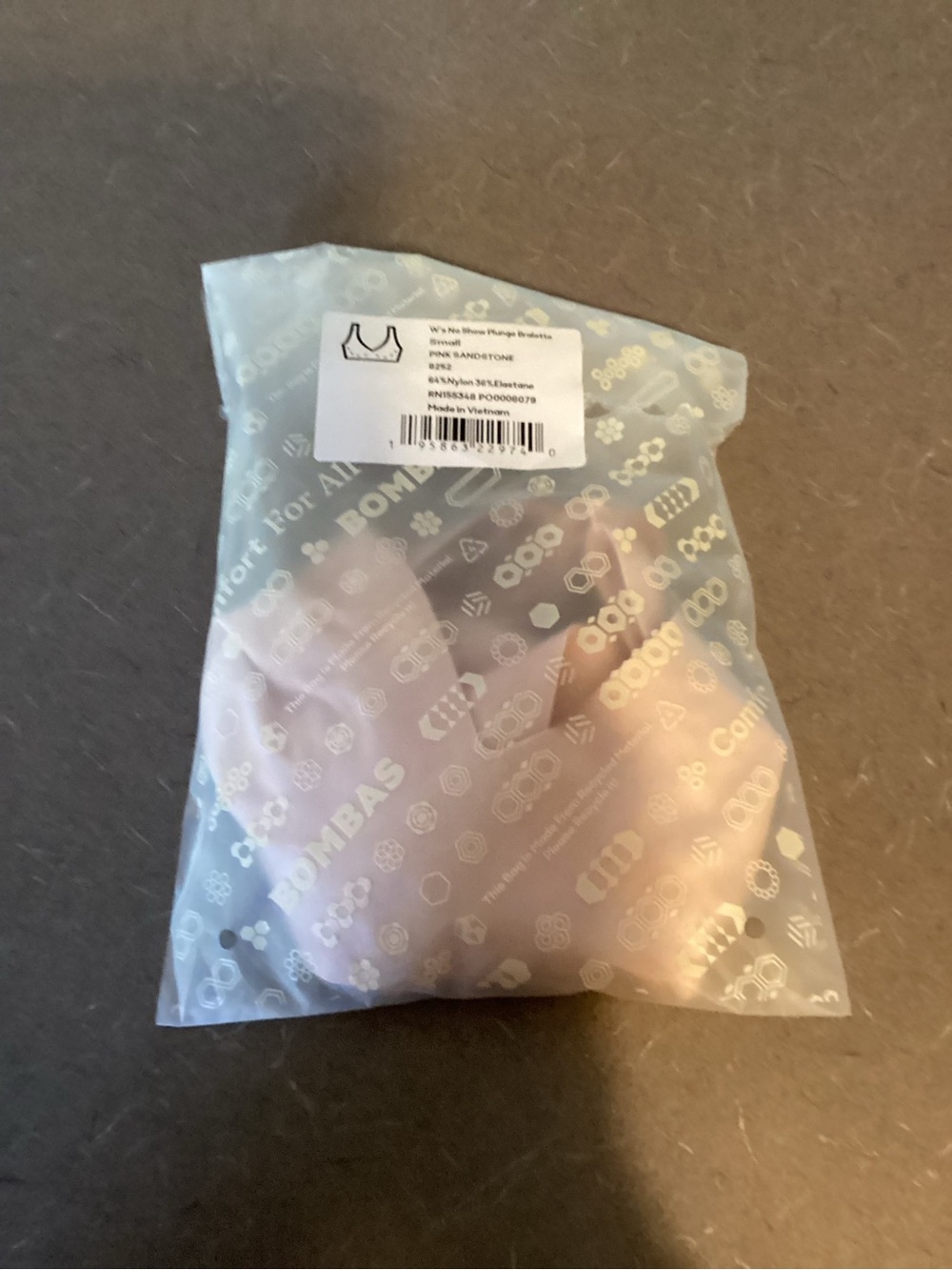 Bombas No Show Plunge Bralette Pink Sandstone Small - Picture 5 of 10